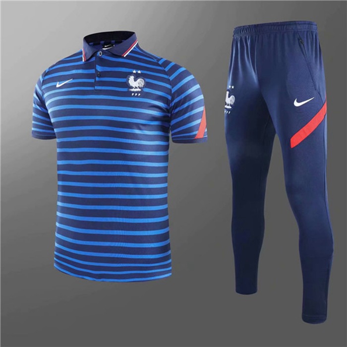 Kit Maglia Polo Francia + Pantaloni Blu 2020/2021