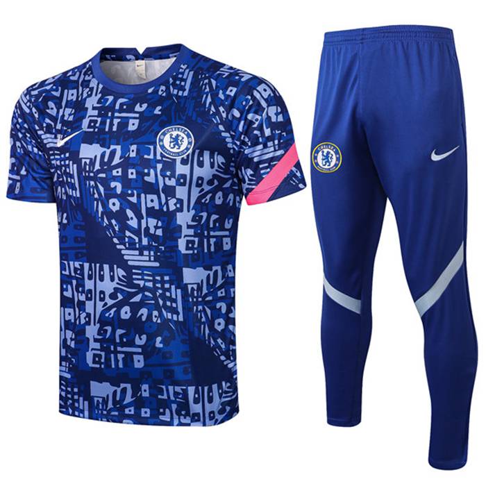 Kit Maglia Allenamento FC Chelsea + Pantaloni Blu 2021/2022
