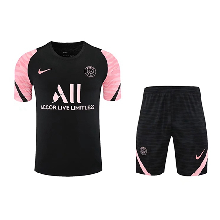 Kit Maglia Allenamento Jordan PSG + Pantaloncini Nero/Rosa 2021/2022