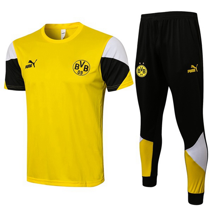 Kit Maglia Allenamento Dortmund BVB + Pantaloni Giallo、Nero 2021/2022
