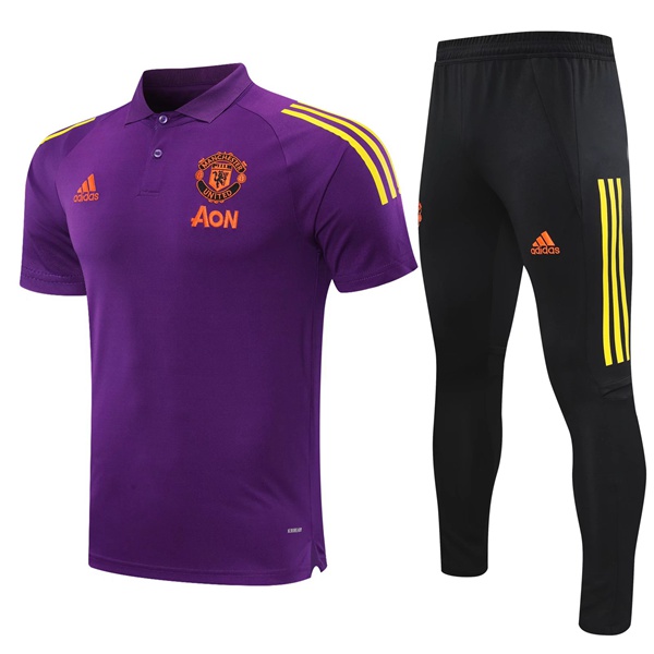Nuova Kit Maglia Polo Manchester United + Pantaloni Violet 2020/2021