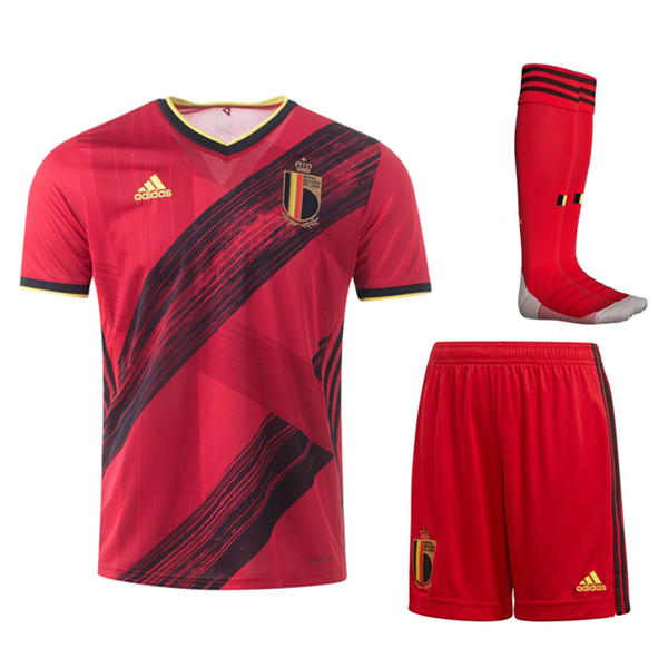 Kit Maglia Calcio Belgio Prima (Pantaloncini+Calzettoni) UEFA Euro 2020