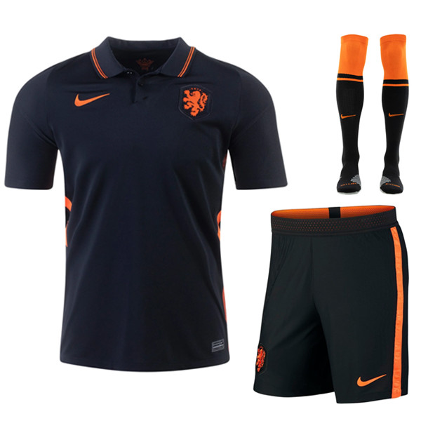 Kit Maglia Calcio Paesi Bassi Seconda (Pantaloncini+Calzettoni) UEFA Euro 2020
