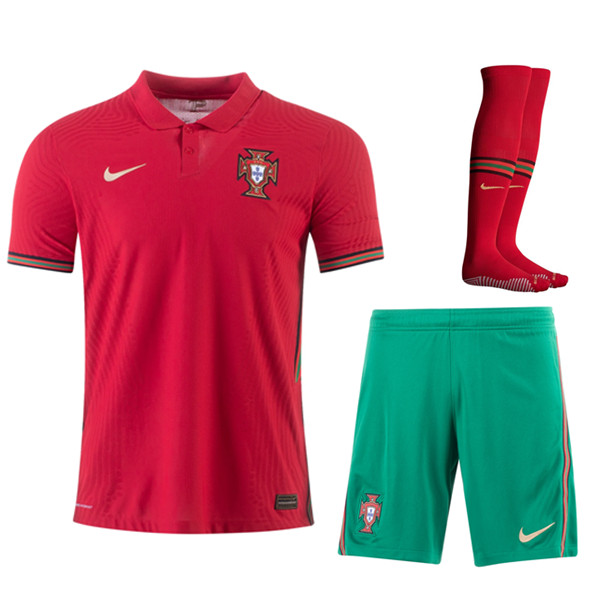 Kit Maglia Calcio Portogallo Prima (Pantaloncini+Calzettoni) UEFA Euro 2020