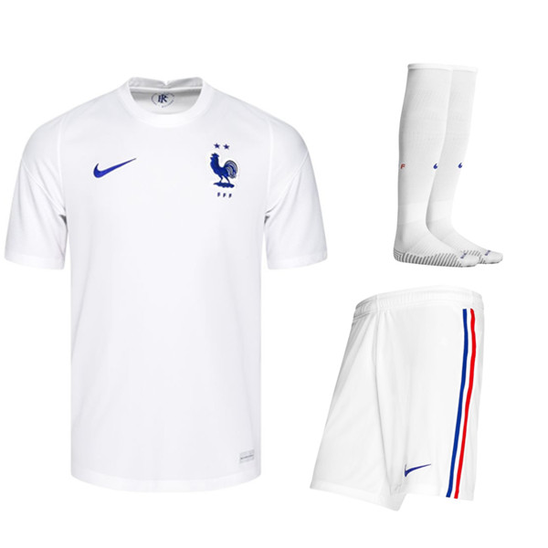 Kit Maglia Calcio Francia Seconda (Pantaloncini+Calzettoni) UEFA Euro 2020