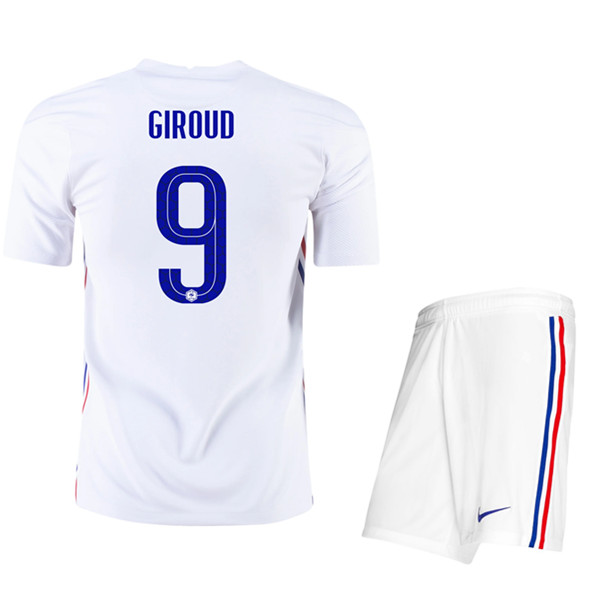 Maglia Calcio UEFA Euro 2020 Francia (Giroud 9) Bambino Seconda