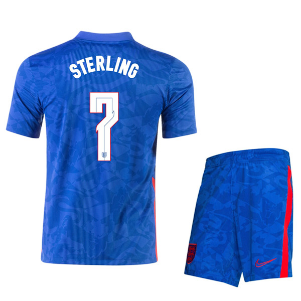 Maglia Calcio UEFA Euro 2020 Inghilterra (Sterling 7) Bambino Seconda