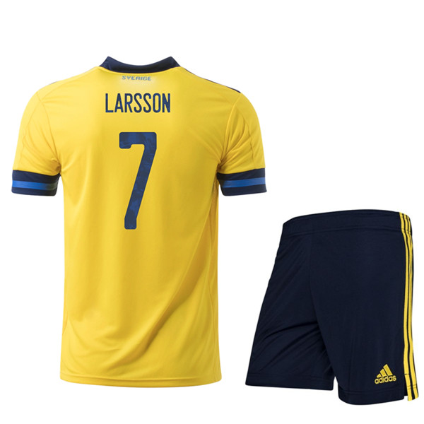 Maglia Calcio UEFA Euro 2020 Svezia (LARSSON 7) Bambino Prima