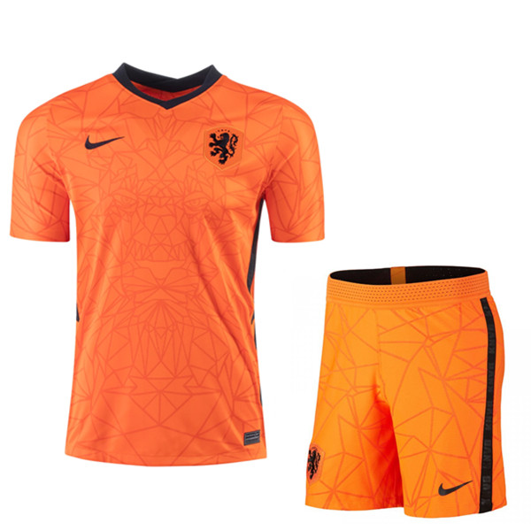 Kit Maglia Calcio Paesi Bassi Prima + Pantaloncini UEFA Euro 2020
