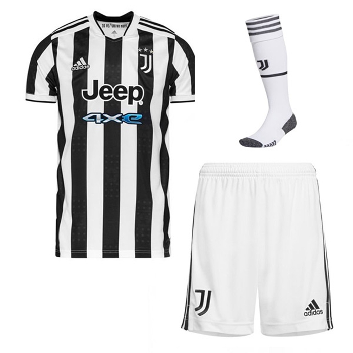 Kit Maglie Calcio Juventus Prima (Pantaloncini + Calzettoni) 2021/2022