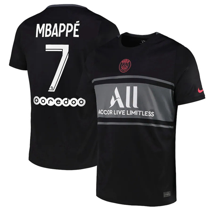 Maglie Calcio Jordan PSG (Mbappe 7) Terza 2021/2022