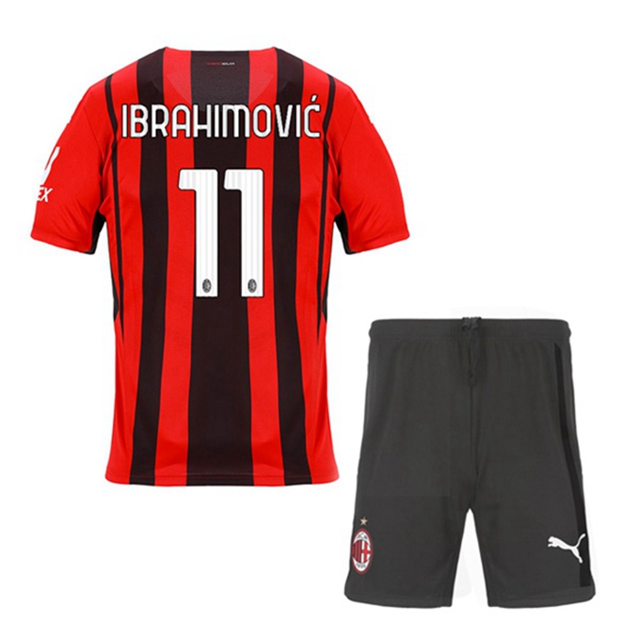 Maglie Calcio AC Milan (IBRAHIMOVIC 11) Bambino Prima 2021/2022