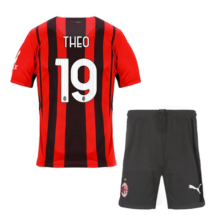 Maglie Calcio AC Milan (THEO 19) Bambino Prima 2021/2022