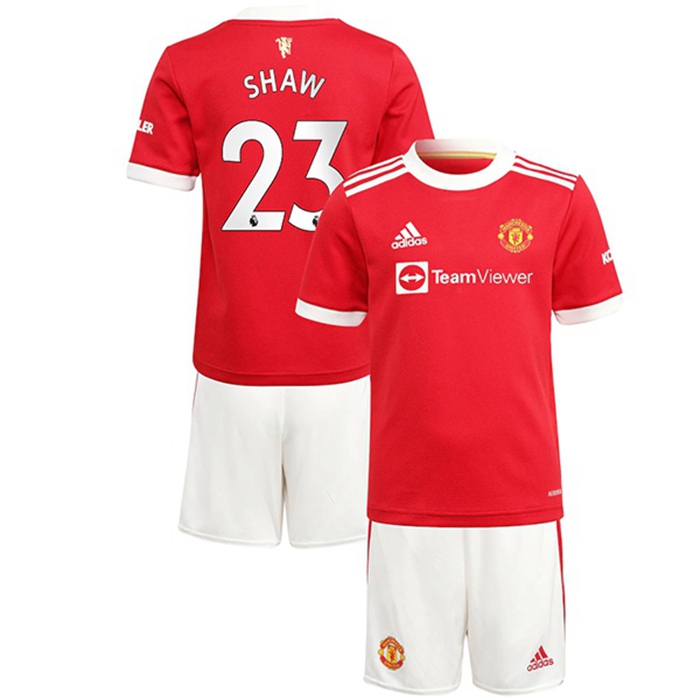 Maglie Calcio Manchester United (Shaw 23) Bambino Prima 2021/2022