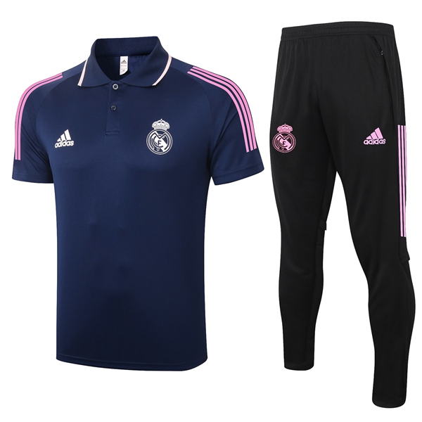 Nuova Kit Maglia Polo Real Madrid + Pantaloni Blu Royal 2020/2021