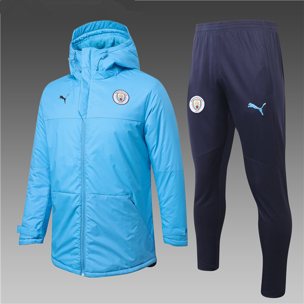 Nuova Piumino Calcio Manchester City Blu + Pantaloni 2020/2021