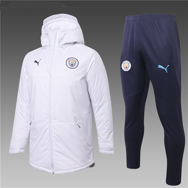 Nuova Piumino Calcio Manchester City Bianco + Pantaloni 2020/2021