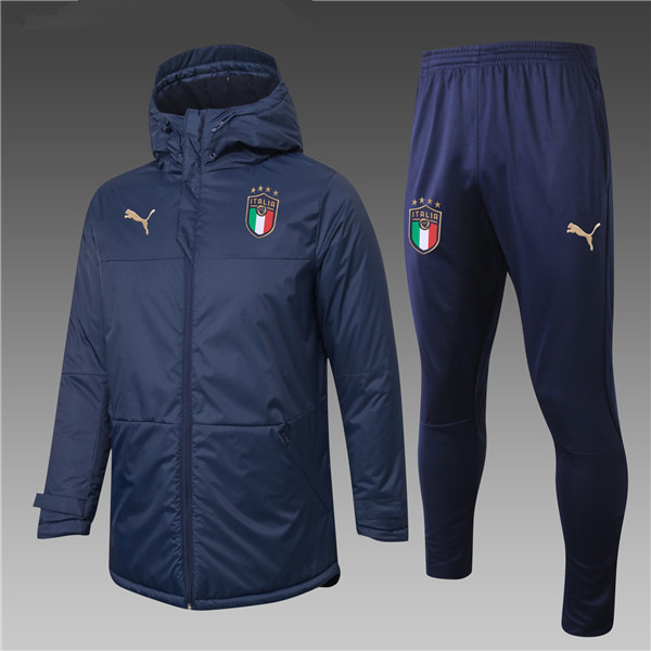 Nuova Piumino Calcio Italia Blu Marin + Pantaloni 2020/2021