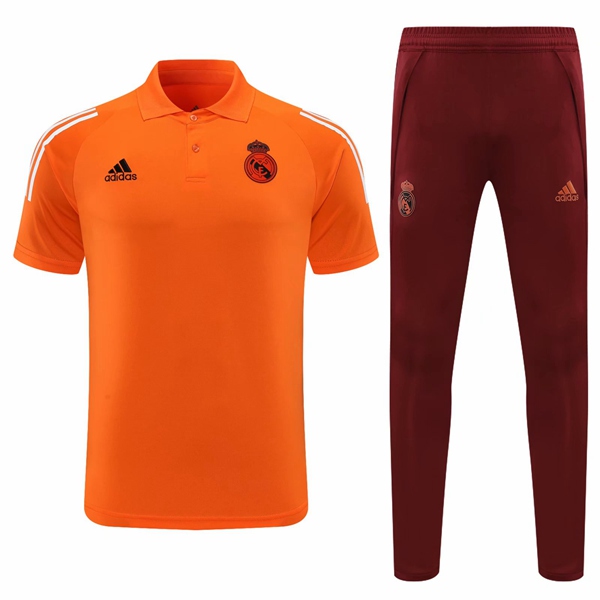 Nuova Kit Maglia Polo Real Madrid + Pantaloni Arancione 2020/2021