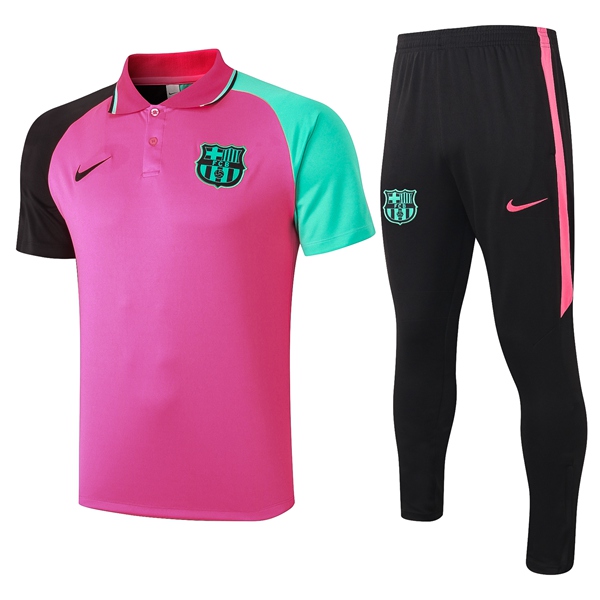 Nuova Kit Maglia Polo FC Barcellona + Pantaloni Rosa/Nero 2020/2021