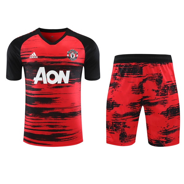 Nuova Kit Maglia Allenamento Manchester United + Shorts Rosso/Nero 2020/2021