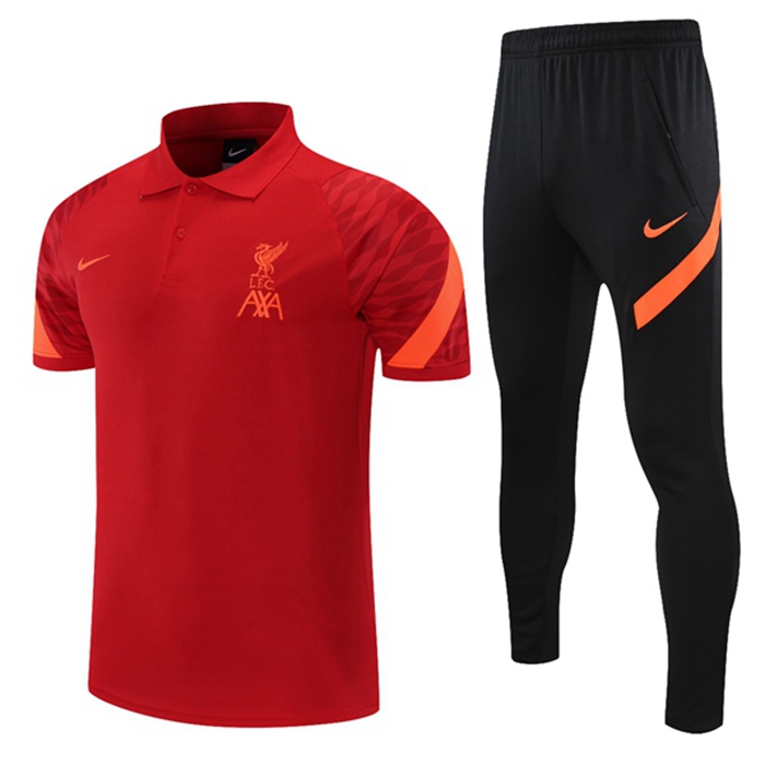 Kit Maglia Polo FC Liverpool + Pantaloni Orange/Rosso 2021/2022