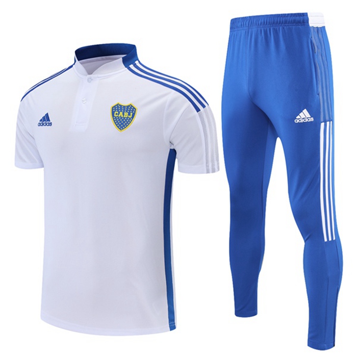 Kit Maglia Polo Boca Juniors + Pantaloni Bianca/Blu 2021/2022