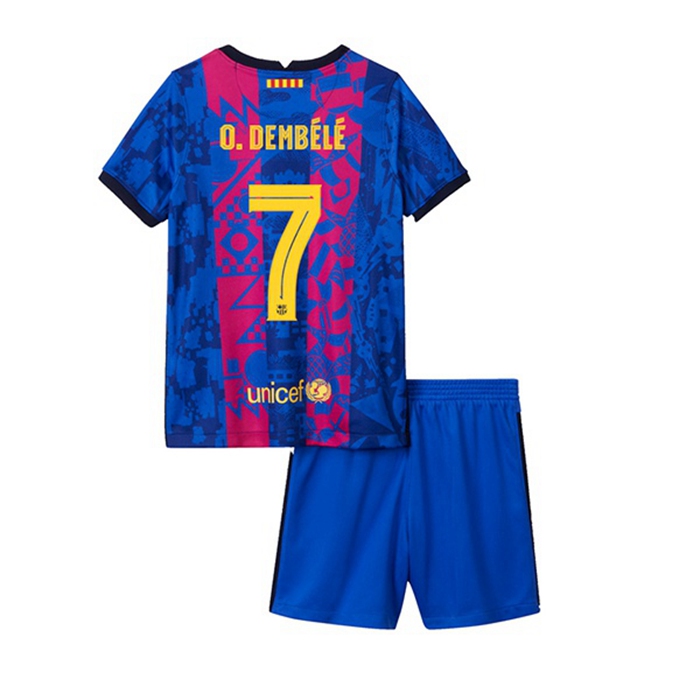 Maglie Calcio FC Barcellona (Ousmane Dembele 7) Bambino Terza 2021/2022