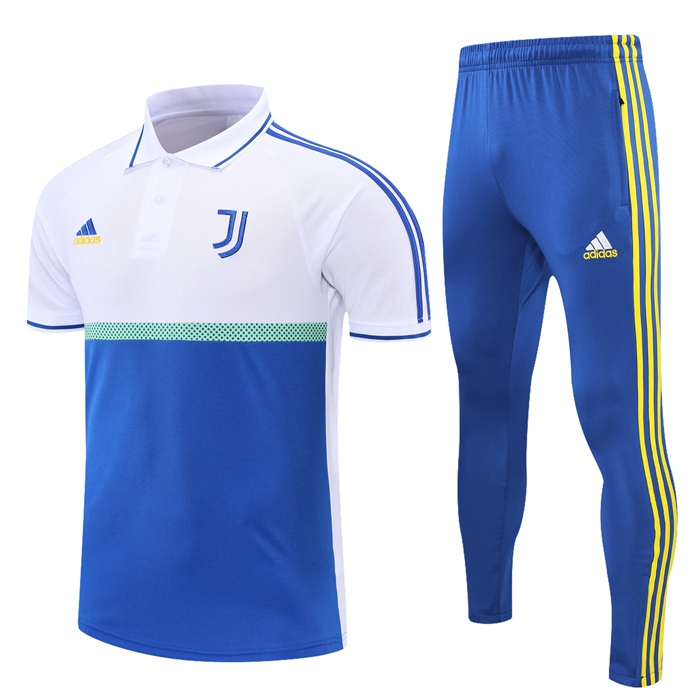 Kit Maglia Polo Juventus + Pantaloni Bianca/Blu 2021/2022