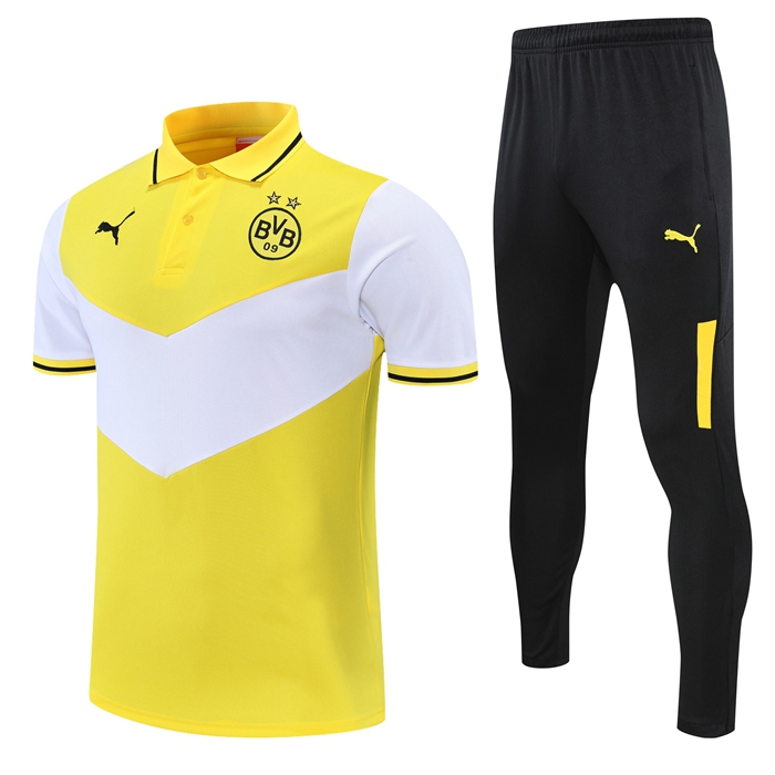 Kit Maglia Polo Dortmund BVB + Pantaloni Bianca/Giallo 2021/2022