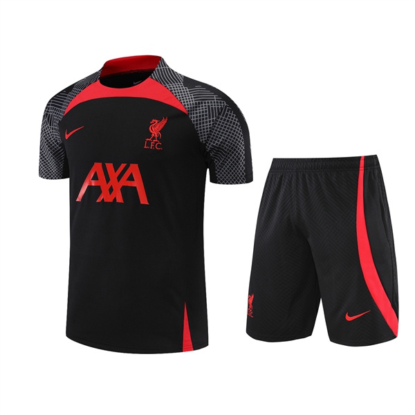 T Shirt Allenamento +Pantaloncini FC Liverpool Nero 2022/2023