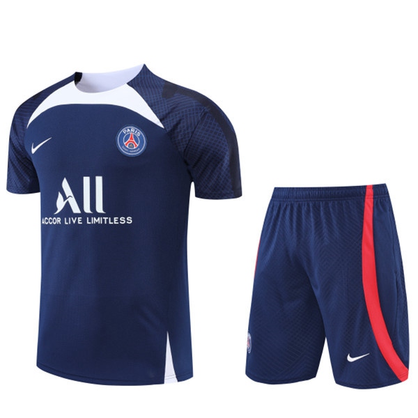 T Shirt Allenamento +Pantaloncini PSG blu navy 2022/2023