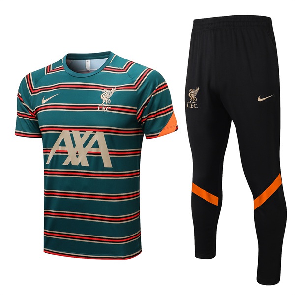 T Shirt Allenamento + Pantaloni FC Liverpool Verde/Rosso 2022/2023