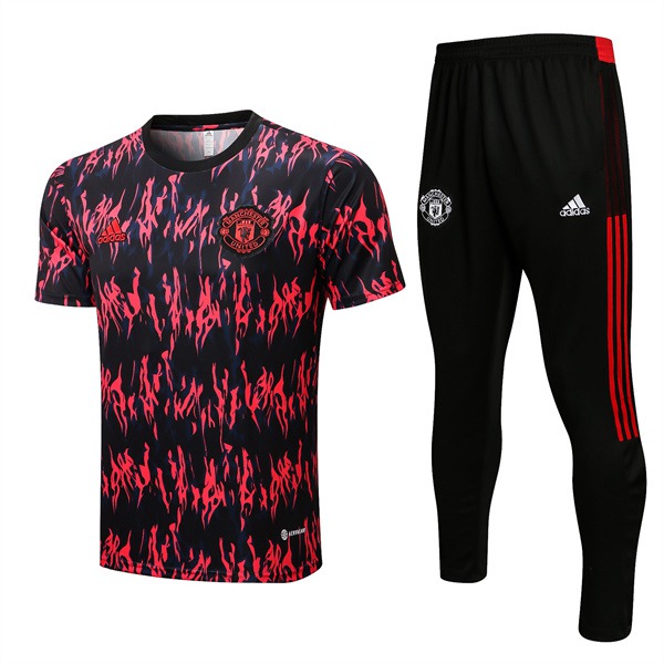 T Shirt Allenamento + Pantaloni Manchester United Nero/Rosso 2022/2023