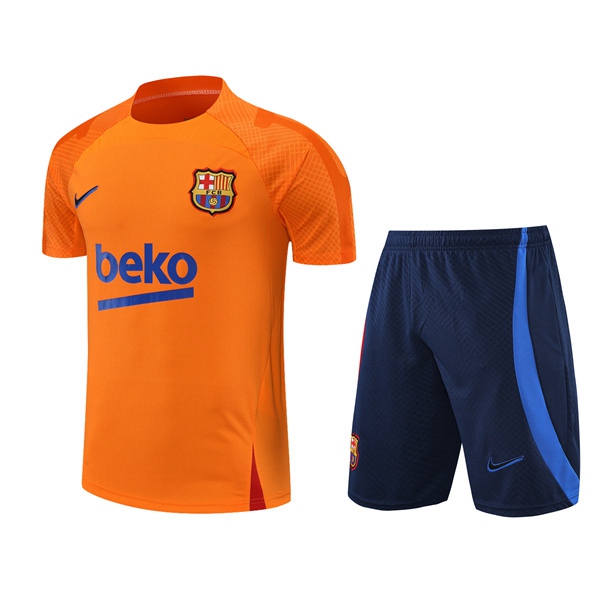 T Shirt Allenamento +Pantaloncini FC Barcellona Arancia 2022/2023