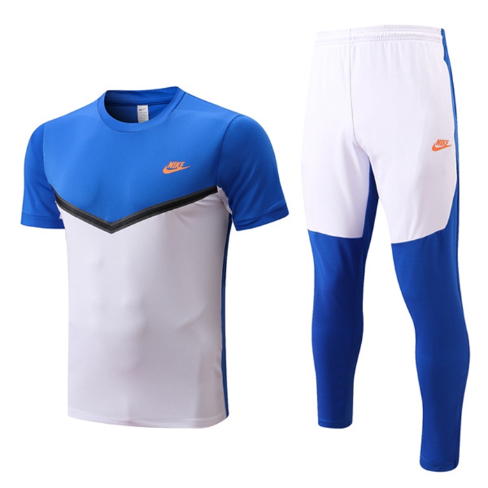 Kit Maglia Allenamento Nike + Pantaloni Blu/Bianco 2022/2023