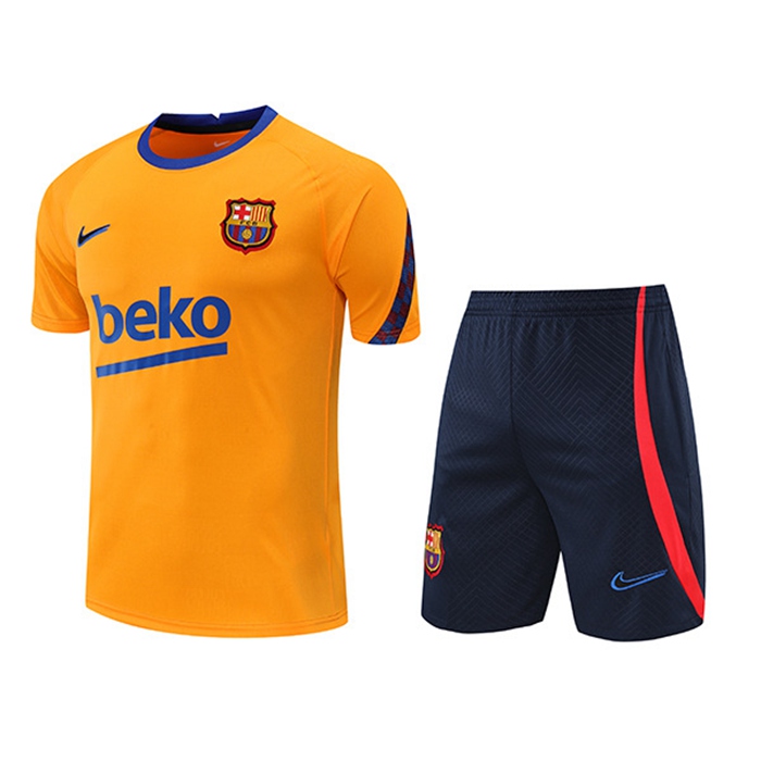T Shirt Allenamento + Pantaloncini FC Barcellona Giallo 2022/2023