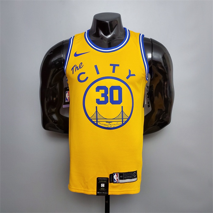 Maglia Golden State Warriors (Curry #30) Giallo Tram Version