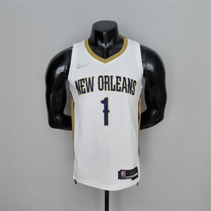 Maglia New Orleans Pelicans (Williams #1) Bianco 75th Anniversary