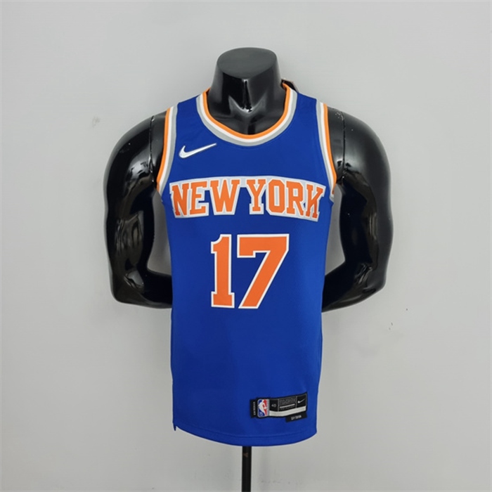 Maglia New York Knicks (Lin #17) Blu 75th Anniversary
