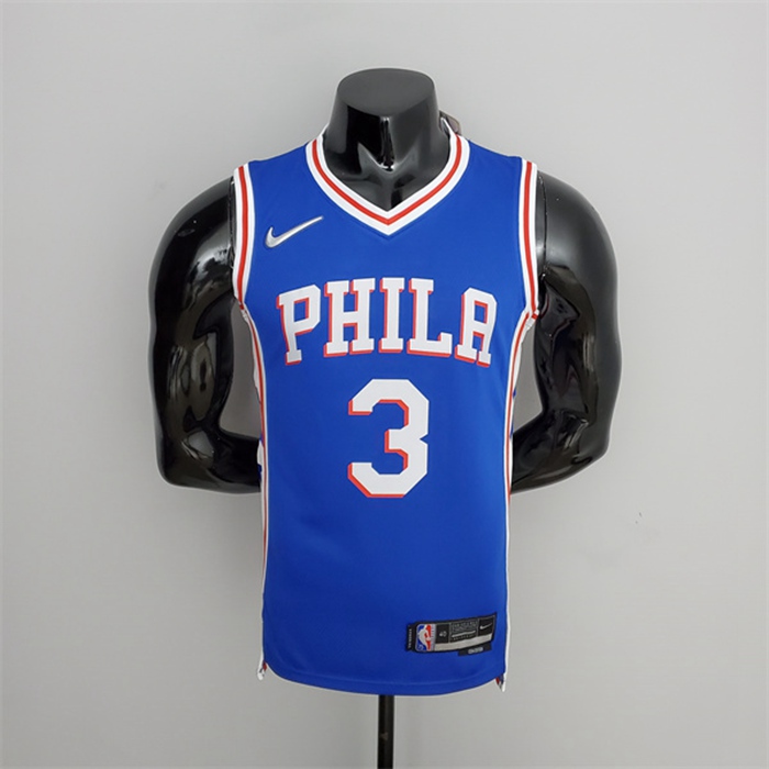 Maglia Philadelphia 76ers (Iverson #3) Blu 75th Anniversary