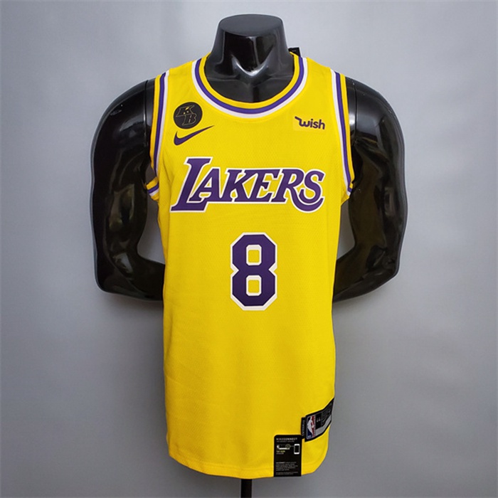 Maglia Los Angeles Lakers (Bryant #8) Giallo Encolure Ronde Commemorative Edition