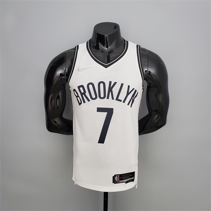 Maglia Brooklyn Nets (Durant #7) Bianco 75th Anniversary