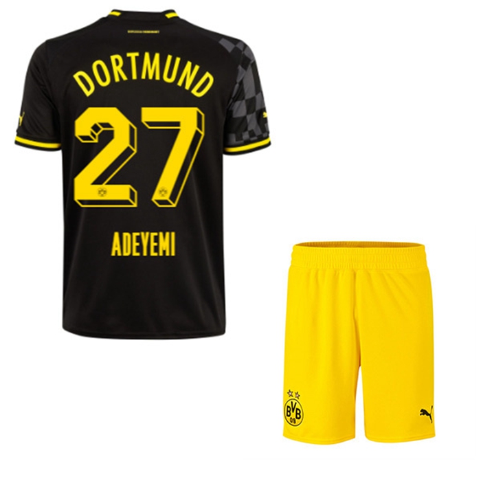 Maglie Calcio Dortmund BVB (ADEYEMI #27) Bambino Seconda 2022/23