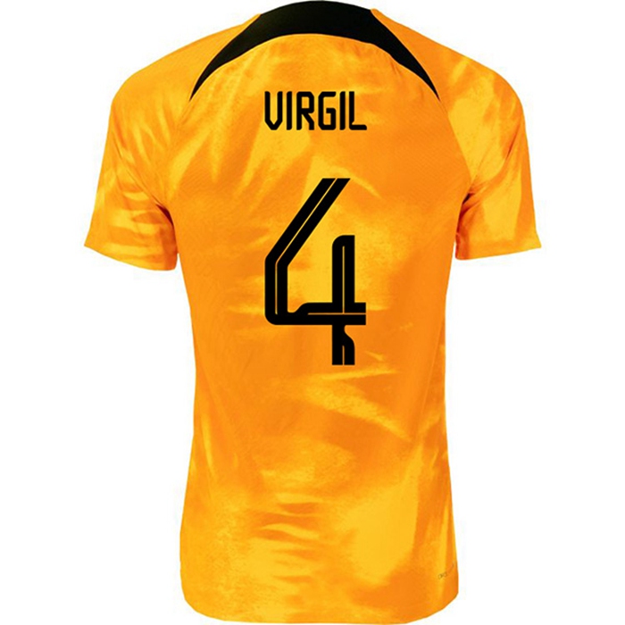 Maglie Calcio Paesi Bassi (VIRGIL #4) Coppa Del Mondo 2022 Prima