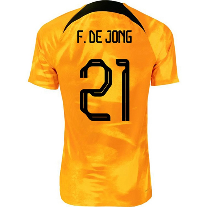 Maglie Calcio Paesi Bassi (F.DE JONG #21) Coppa Del Mondo 2022 Prima