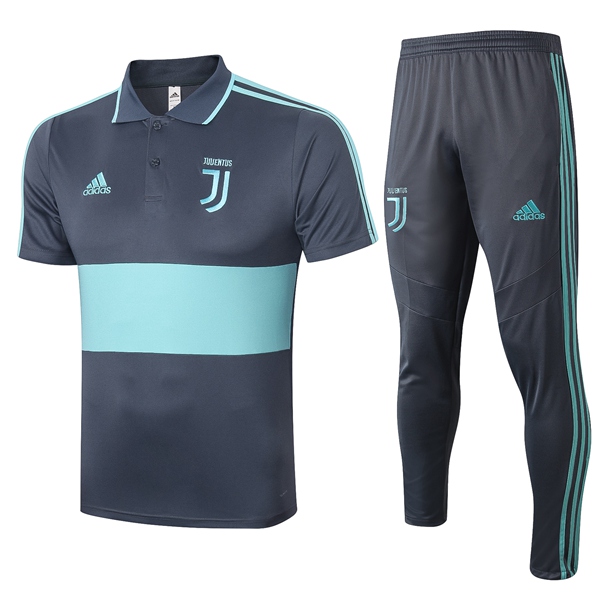 Nuova Kit Maglia Polo Juventus + Pantaloni Grigio Blu 2020/2021