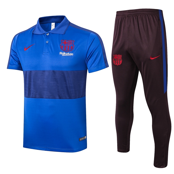 Nuova Kit Maglia Polo FC Barcellona + Pantaloni Blu 2020/2021
