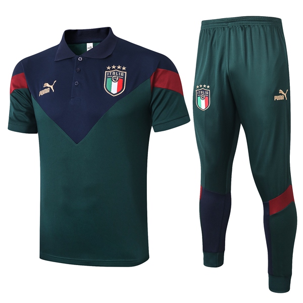 Nuova Kit Maglia Polo Italia + Pantaloni Verde 2020/2021