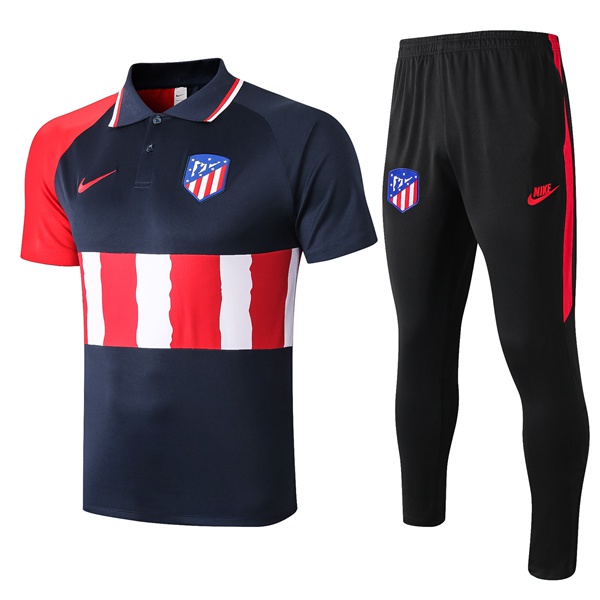 Nuova Kit Maglia Polo Atletico Madrid + Pantaloni Blu Reale 2020/2021